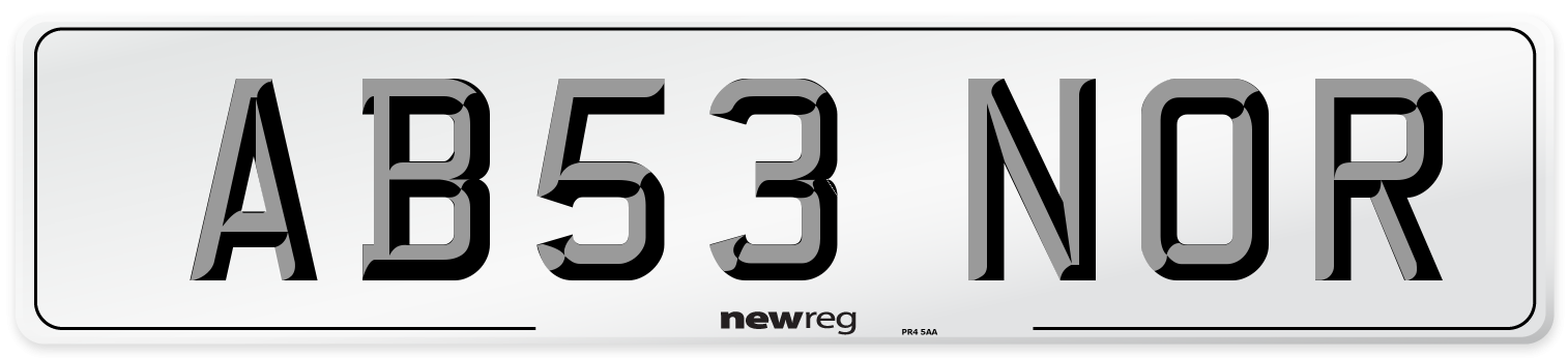 AB53 NOR Number Plate from New Reg